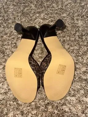 Shoes | Leopard Print Slide Heels With Black Insole | Poshmark